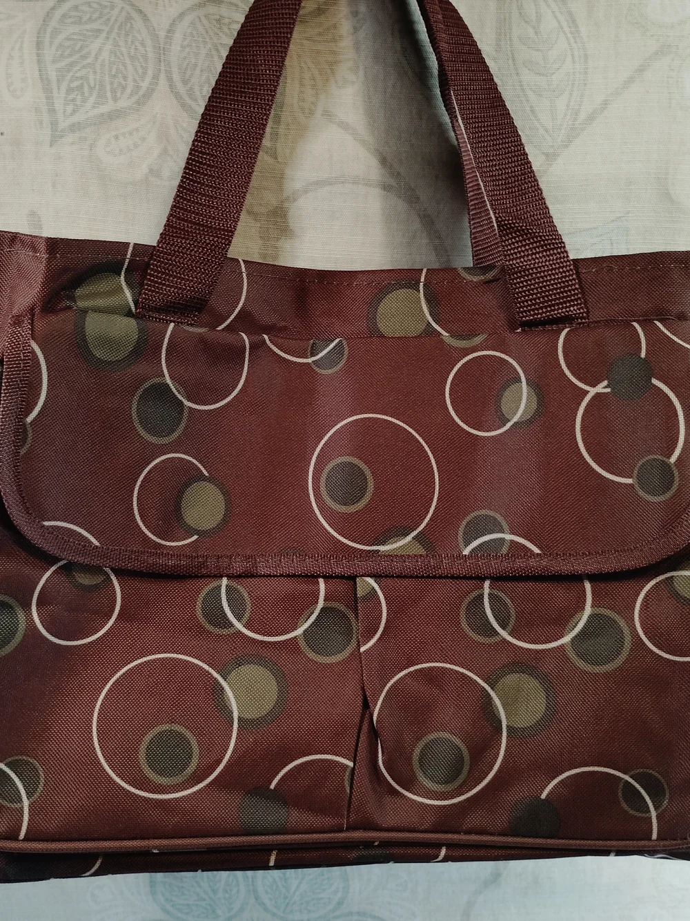 AARP Brown  Multi Circle Patterned Shoulder Bag